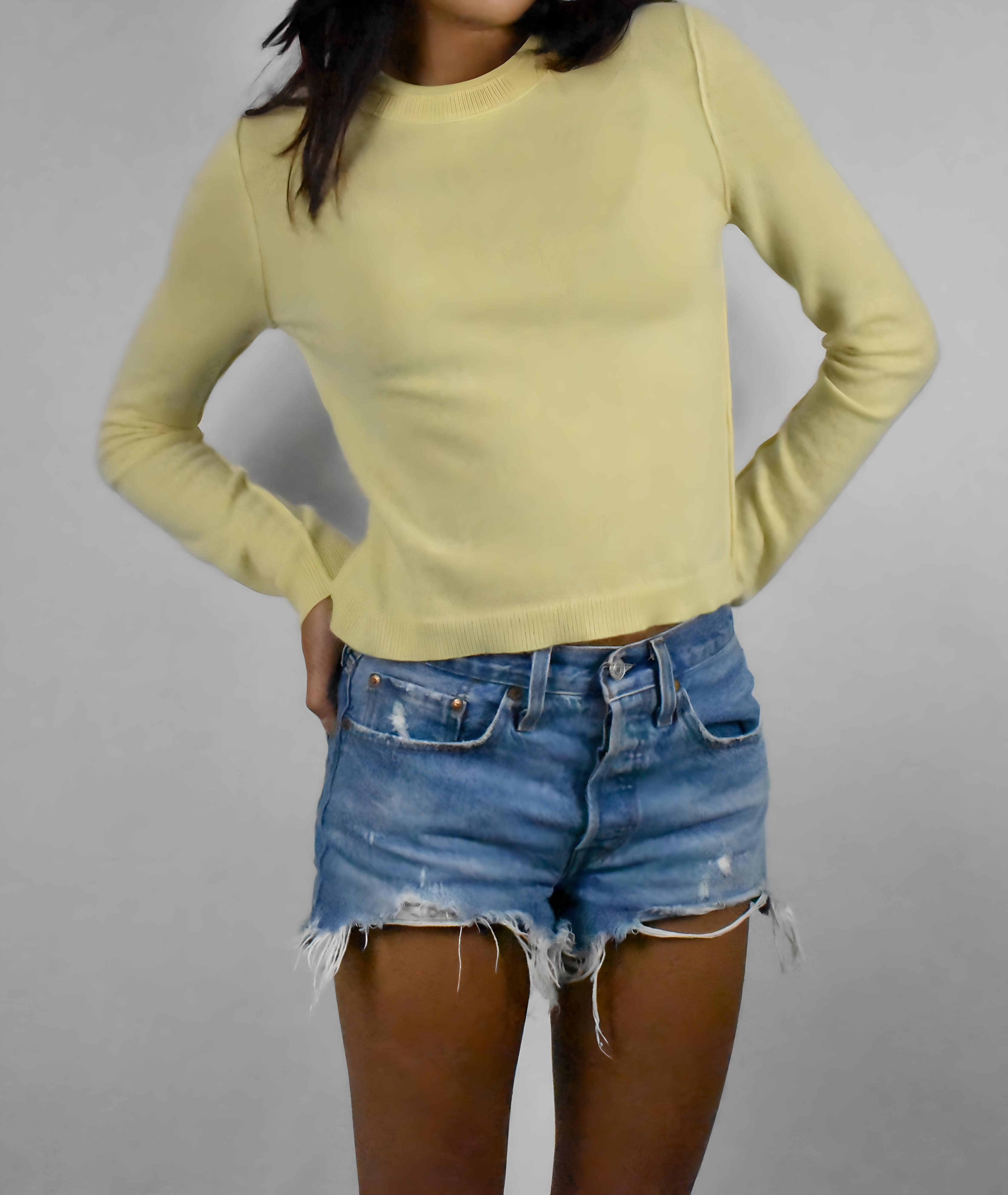 Inhabit Cashmere Open Knit Cream Sweater Crewneck Size outlet Small