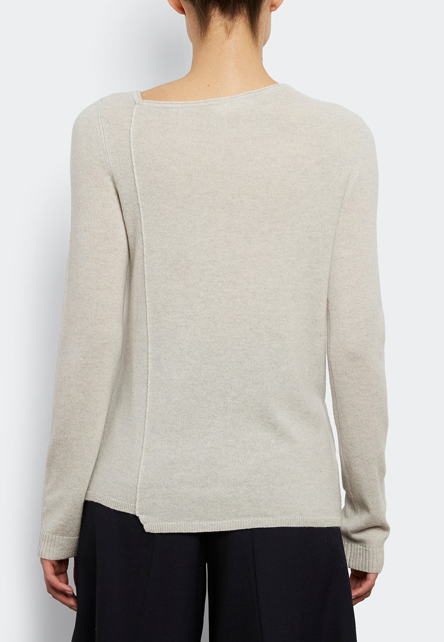 100% Soft Cashmere Angled Neck Pullover