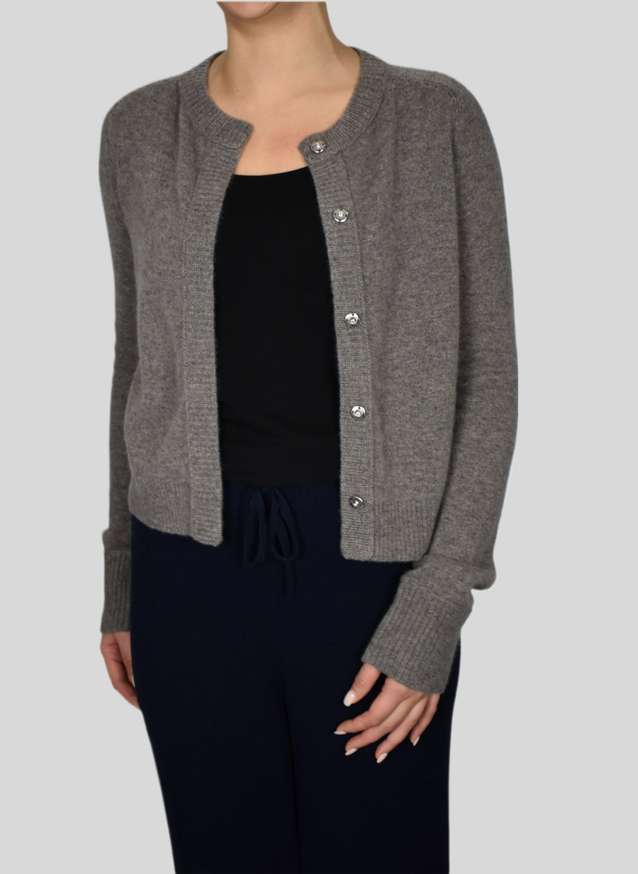100% Cashmere Snap Buttons Cardigan