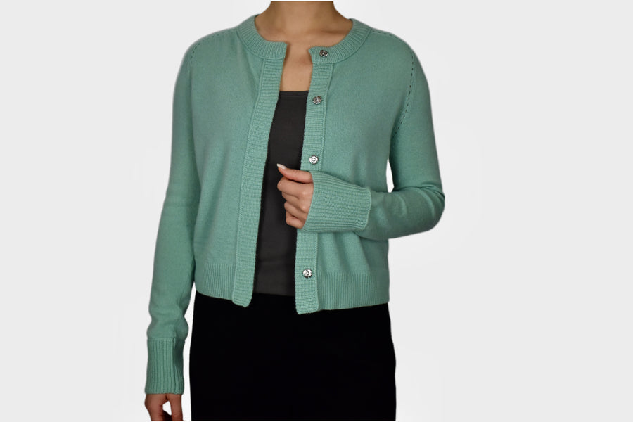 100% Cashmere Snap Buttons Cardigan
