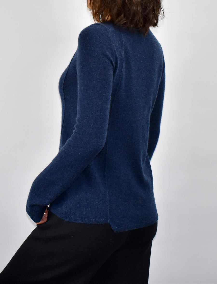 Inhabit Women's Asymmetrical Ribbed Cashmere Sweater Medium in Aloe Green  $385